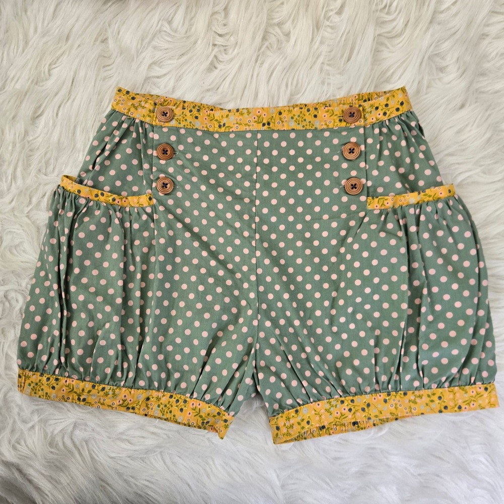 Matilda Jane Joanna Gaines Girl Polka Dot Thumb Bubble Shorts Green Pink Size 12